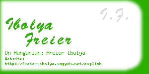 ibolya freier business card